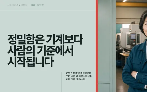 회사 대표 인사말 · 비대칭 편집형 블록 화면