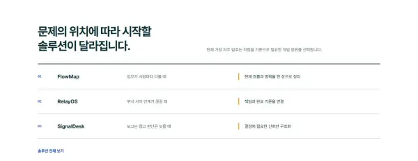 선택 기준 매트릭스 블록 화면